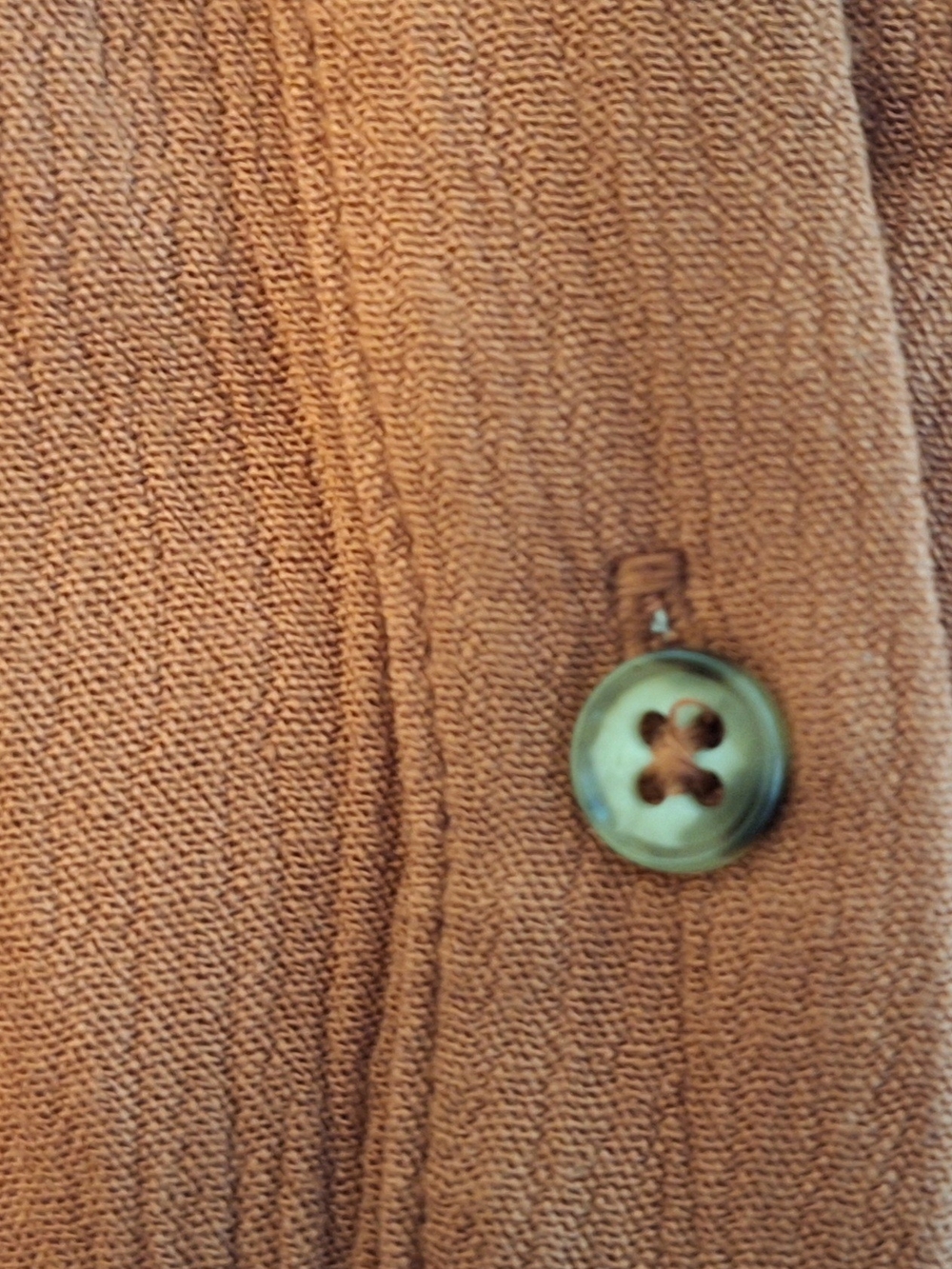 Orvis Women's Rust-Brown Button Front V-Neck Blouse - Picture 3 of 6